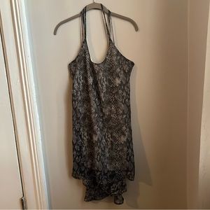 Akira Snakeskin Flowy High Low Dress